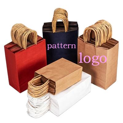 China Custom Printed Paper Bags Recyclable Brown Logo Grocery Goods Shopping Kraft Paper Bags Oem Big Recycled Large for sale