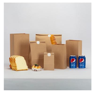 China Food Grade Recyclable Biodegradable Lunch Food Packaging Cookie Sandwich Lunch Food Bags Paper Bags for sale