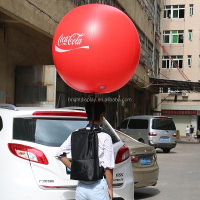 China New Shopping Malls Brand Advertising Inflatable Led Backpack Light Balloon for sale