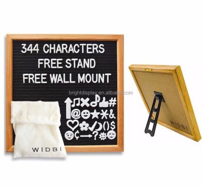 China 2017 Movable Felt Oak Frame Fluke Pin Board Letter Board 10x10 Wood Advertising Letter Board Hot Sales for sale