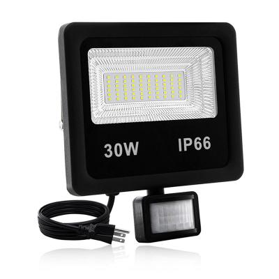 China Residential pir 30w motion sensor led outdoor flood light garden couryad waterpoof light for sale