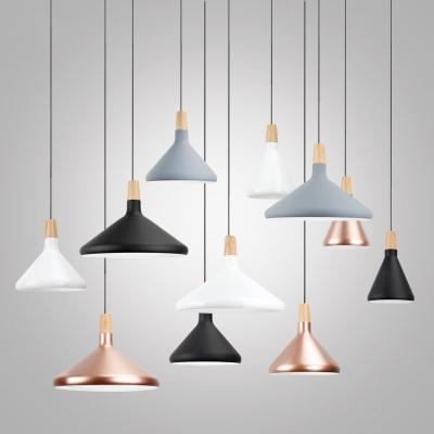 China Modern Simple Decorative Light Pink White Black Aluminum Home Bedroom Pendant Light Frosted Wood for sale