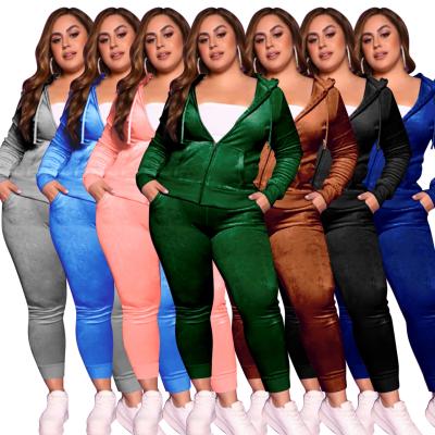 China Winter New Arrival QUICK DRY QUICK DRY Solid Jogger Sets Wholesale Women Hoodies With Pocket Sweatpants And Hoodie Set Plus Size Velvet 2 PC Set for sale