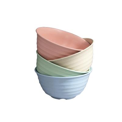 China Wheat Stem Fiber Tableware Rice Meal Bowl Viable Home 7 Inch Large Plastic Noodle Bowl Creative Anti-fall Bowl Soup Cups for sale