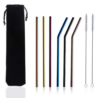 China Sustainable Hot Selling Amazon Stainless Steel Colorful Reusable Drinking Straws Straws Stainless Steel for sale