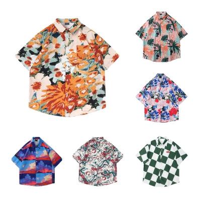 China 2022 short sleeve wholesales short sleeve printed casual men's shirt men's summer beach shirts for sale