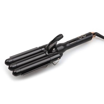 China Best Selling Triple Rizador De Pelo Hair Curling Iron Adjustable Heat Settings Foldable Faster Hair Curler 3 In 1 Ceramic PTC LCD Display for sale