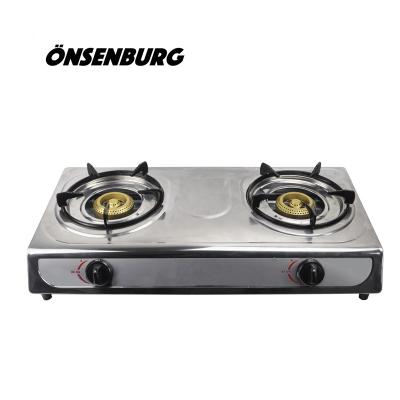 China High Quality Hotel Home Use Stainless Steel 2 Burner Table Top Gas Stove for sale