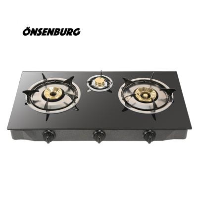 China Hotel 2 Burner Brass Gas Stove for sale