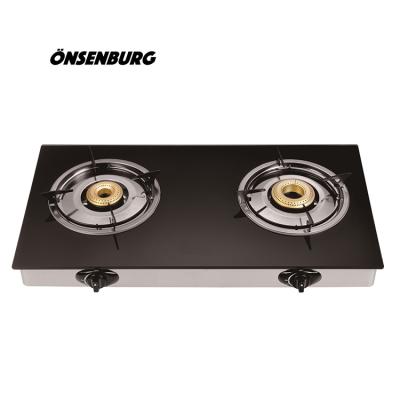 China Hotel Home Appliance Stainless Steel Portable 2 Burner Gas Stove for sale