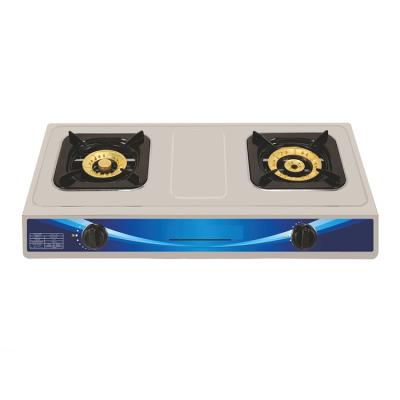 China Hotel Stainless Steel 2 Burner Table Top Gas Stove for sale