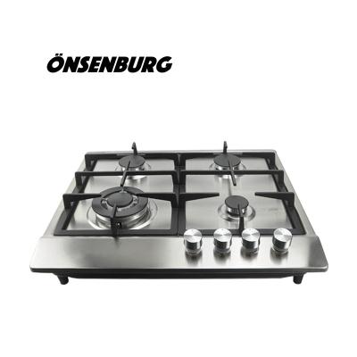 China Hinew Hotel Home Kitchen Appliances Stainless Steel 4 Burner Gas Hob for sale