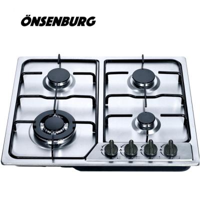 China Hotel Four Burner Stainless Steel Gas Cooktop For Household for sale