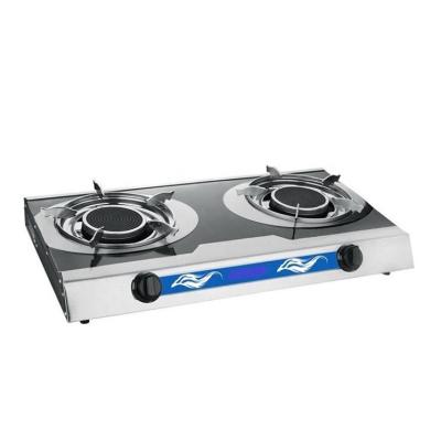 China Household Stainless Steel Panel Two Burners Gas Stove With Infrared Burner for sale