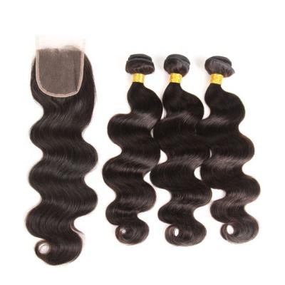 China Wholesale unprocessed body wave mink cuticle aligned human hair body wave brazilian virgin remy hair. body wave hair bundle with closure for sale