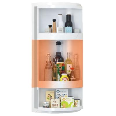 China Multi-Function Triangular Rotating Bathroom Toilet Kitchen Storage Rack Sustainable Waterproof Wall Mounted Counter Rack Corner Surface for sale