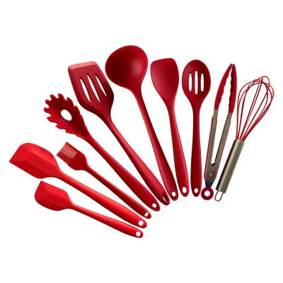 China Sustainable 10 Piece Set Accessories Cooking Tools Kit Shovel Utensils Food Silicone Kitchen Set For Baking for sale