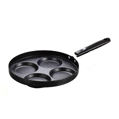 China Viable Multifunctional Flat Bottom Egg Omelette Four Hole Breakfast Pan Egg Fry Pan Non Stick for sale