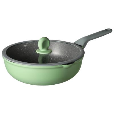 China Universal Non-Stick Gas Induction Cooker Dish Sustainable Green Non-Stick Frying Pan Household for sale