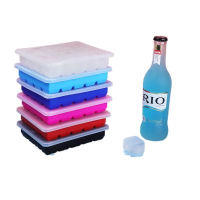 China Viable Hot Sale BPA Free Ice Cube Trays With Lids Easy Release 20 Cavity Silicone Ice Stack Mold For Whiskey Cocktail for sale