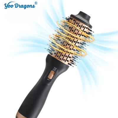 China Ionic Hot Air Styler Hair Brush Cepillo De Aire Caliente Dual Voltage Hair Straightener Blow Dryer Brushes Hot Air Brush for sale