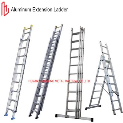 China 6063 Escalera de extensión de aluminio En131 Certificado 135 kg Capacidad de carga máxima en venta