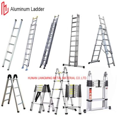 China 1m - 12m 6063 Aluminium rechte ladder Maximale laadcapaciteit 150kg Voor thuis Te koop