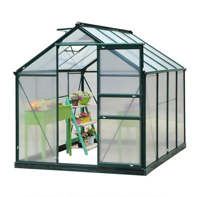 China Small Mini Low Cost Polycarbonate Frame Polycarbonate Green House Green House Easily Assembled Commercial Greenhouse for sale