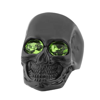 China 2021 TRENDY new design casting heavy gothic style black and gold stainless steel skull punk rings for sale