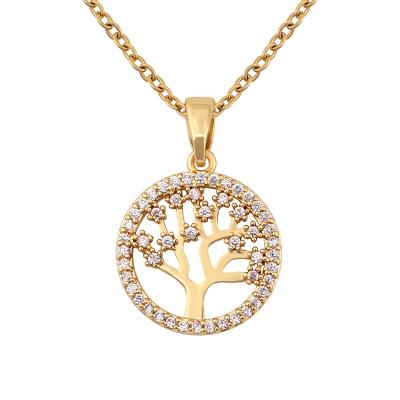 China Amazon Dear Necklace Jewelry Tree Of Life Direct Gold Plated Popular TRENDY Crystal Pendant For Women for sale