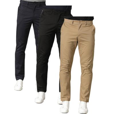 China Men's casual pants twill pants office Chino long pants anti-pilling small MOQ button classic zipper men's summer pants for sale