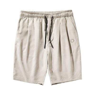 China 2020 Anti-wrinkle Summer Fashion Boy Solid Color Elastic Waist Solid Casual Men's Shorts Guangzhou for sale