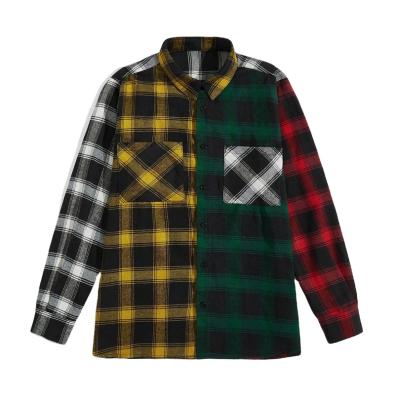 China High Quality Casual Men's Plaid Shirts Anti-Pilling Plaid Shirts Flannel Plaid Shirt Long Sleeve High Quality Men's Plaid Shirt For Man for sale