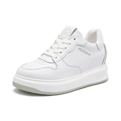 China White Waterproof High Quality Flat Formal Leather Wedge Women Shoes Woman Wholesale Trainer for sale