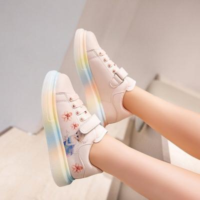 China Girls Leather Children's Casual Shoes 2022 Latest Fashion Waterproof Pink White Princess for sale