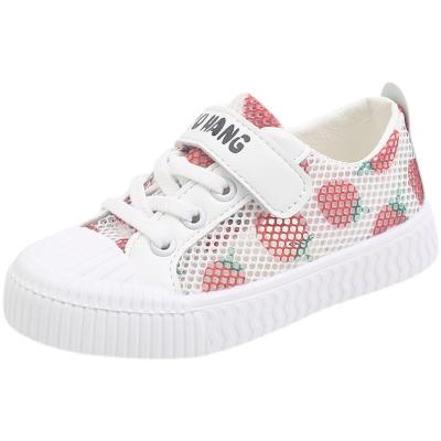 China Wholesale Quality Flat Strawberry Summer Girls Mesh Children Walking Breathable Sports Shoes for sale