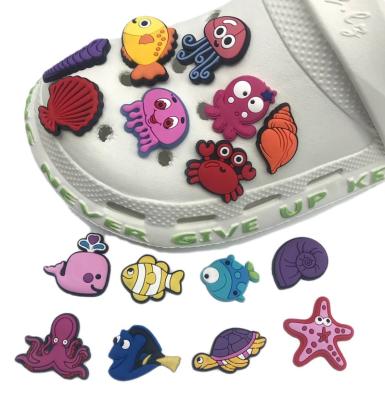 China DIY Cute Designer Sea Animals PVC Children's Shoe Clogs Charms Cartoon Logo Decorations for sale