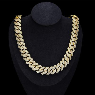 China Custom Made High Quality Hiphop JWY Gold and Silver Plated Miami Hip Hop Chain Cuban Necklace 2021 With CZ for sale