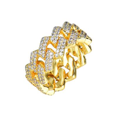 China Hiphop New Arrivals Quality 14k Gold Plated Brass Hip Hop Ring With Beads for sale