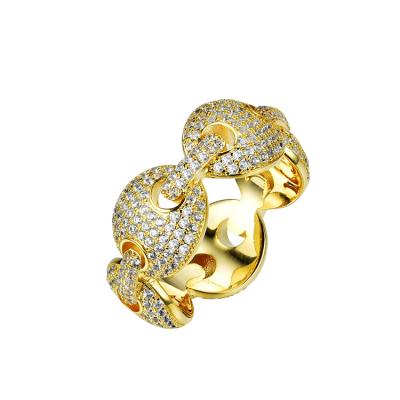 China New Trendy Hiphop Hip Hop Ring Gold / Brass Plated CZ Hip Hop Rings Copper Rings for sale