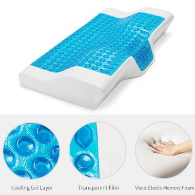 China Memory Gel Therapy Memory Foam Bed Pillow Queen Pillow Cutout Cooling Cervical Pillow For Cervical Neck Shoulder Pain for sale