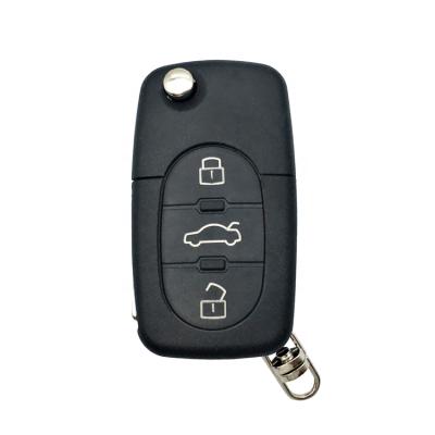 China Plastic +Metal 3 Buttons Flip Folding Remote Car Key Shell Case Cover Blank Fob For Audi A3 A4 A6 A8 TT Automobile for sale