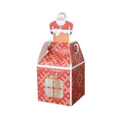 China Recycled Materials Christmas apple gift box transparent window Christmas gift candy box creative cake packaging Christmas party decorations for sale