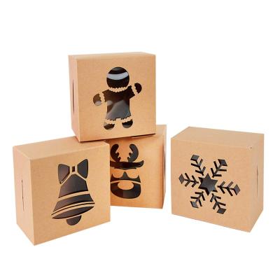 China Recycled Materials Christmas kraft paper biscuit gift box candy box bag food packaging box Christmas party children's presents for the New Year for sale