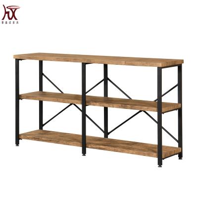 China 4 Tier Wall Corner Book Shelves Industry Living Room Metal Storage Antique Durable Wooden Display Organizer for sale