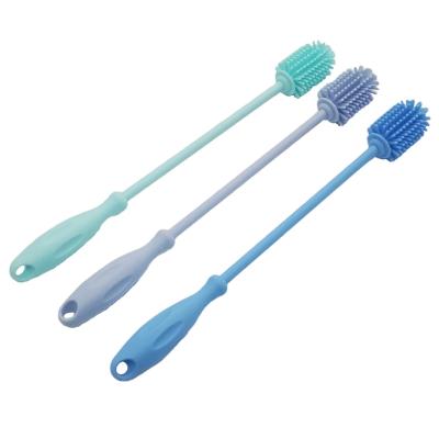 China Sustainable Silicone Bottle Cleaning Brush Cleaner With Long Handle 12.5