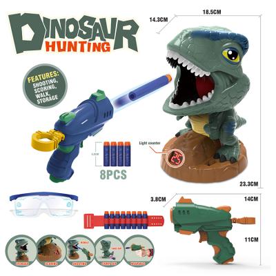 China Toy Guns Shooting Soft EVA Ball Gun Toy Can Launch Soft Foam Ball Compressor Ping Pong Gun Toy Shooting Dinosaur for sale