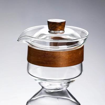 China Sustainable Loose Tea-leaf Brewing Glass filter tea cup With Tea Infuser Basket and Lid for sale