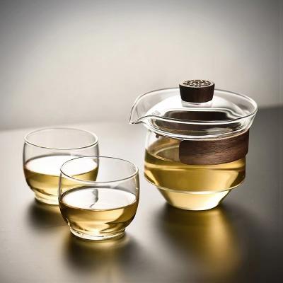 China Sustainable China kongfu tea cup set heat resistant high borosilicate glass tea cup set for sale