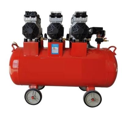 China 210L Min Oil Free Piston Air Compressor Red 3 Head Motor Direct Driven en venta